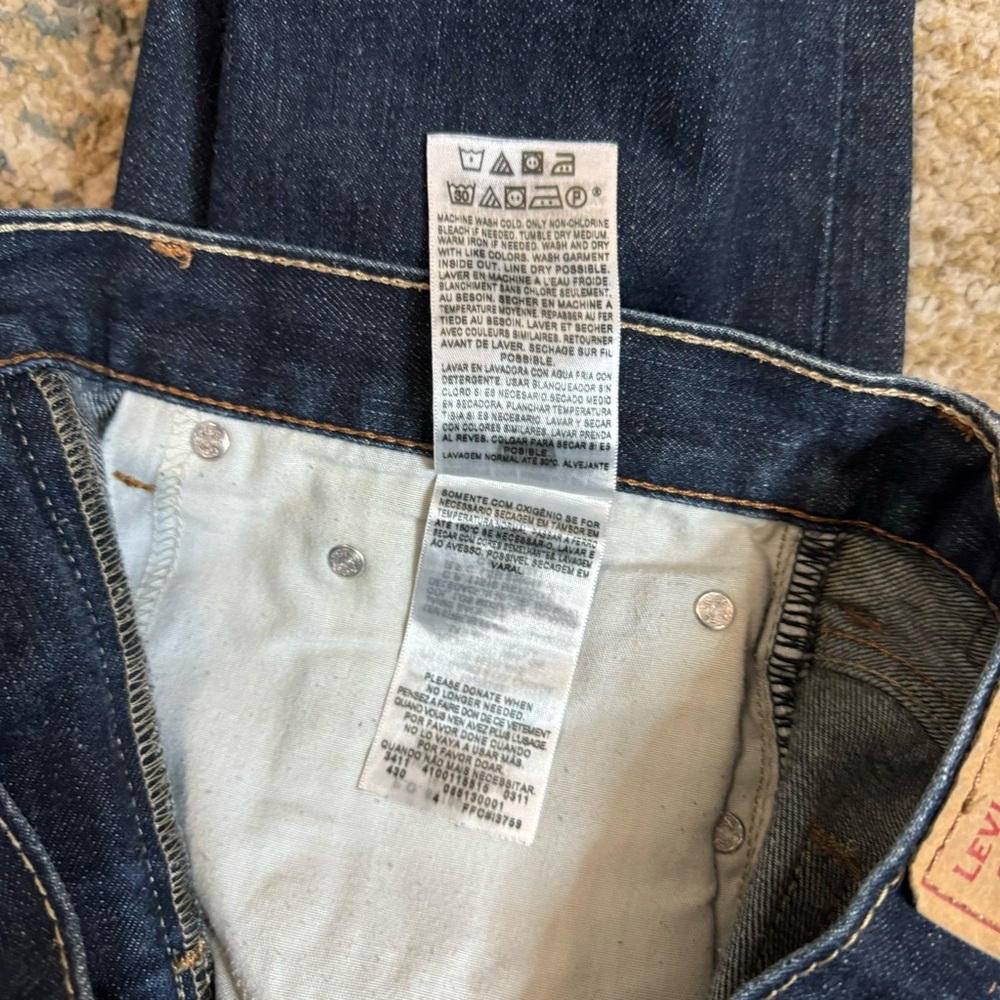 Levis 513 Slim Straight Dark Wash American Stretch Denim Jeans Size 31x32 - Picture 5 of 11
